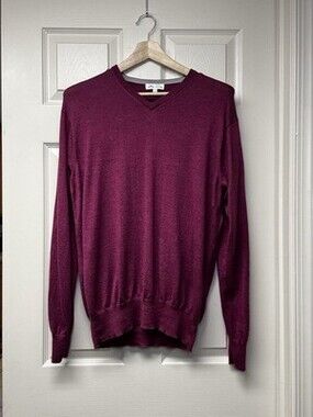Peter Millar Men's Sweater Size Large Plum V-neck